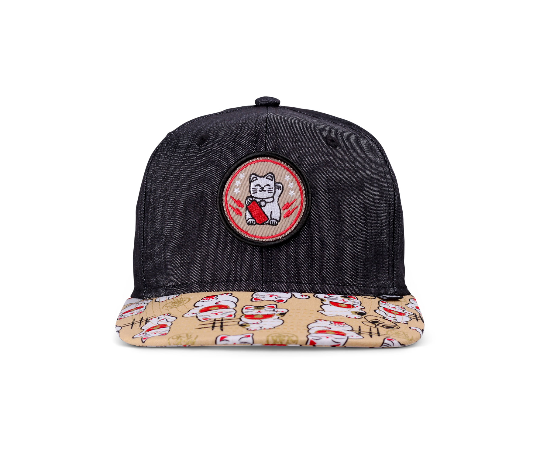 6 Panel Snapback Kids Cap Lucky Cat Linen Rev.