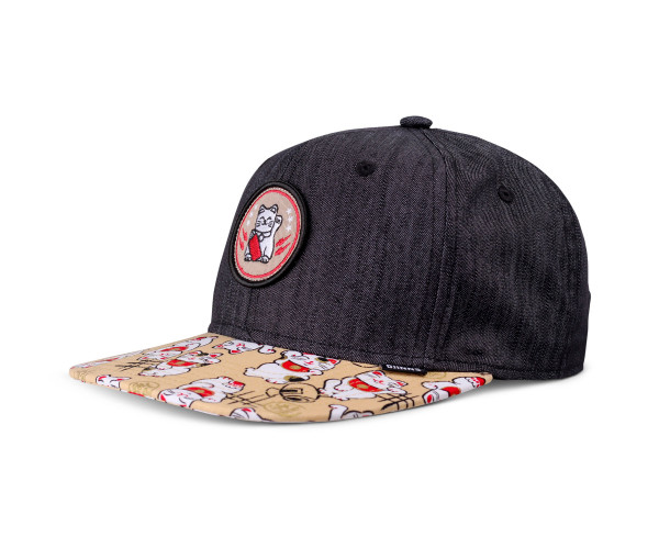 6 Panel Snapback Kids Cap Lucky Cat Linen Rev.